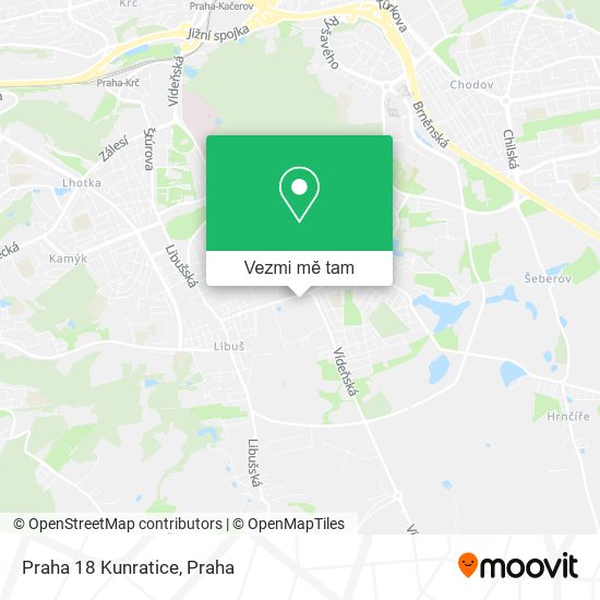 Praha 18 Kunratice mapa