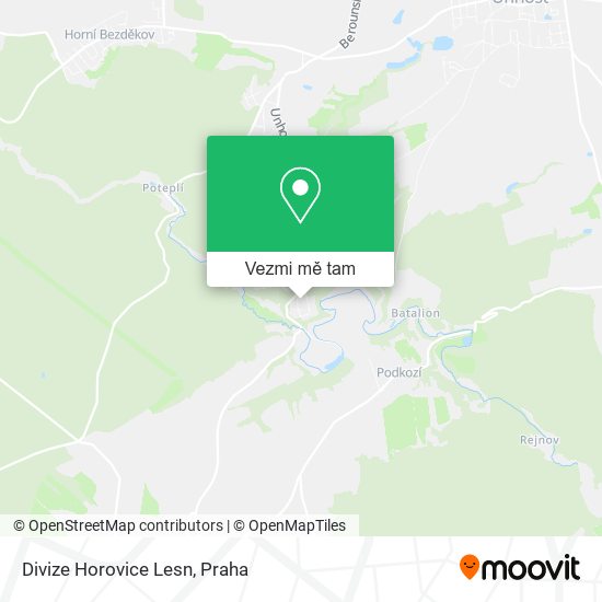 Divize Horovice Lesn mapa