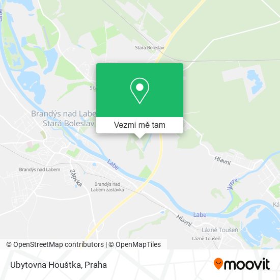 Ubytovna Houštka mapa