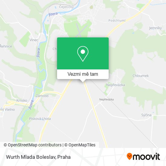 Wurth Mlada Boleslav mapa