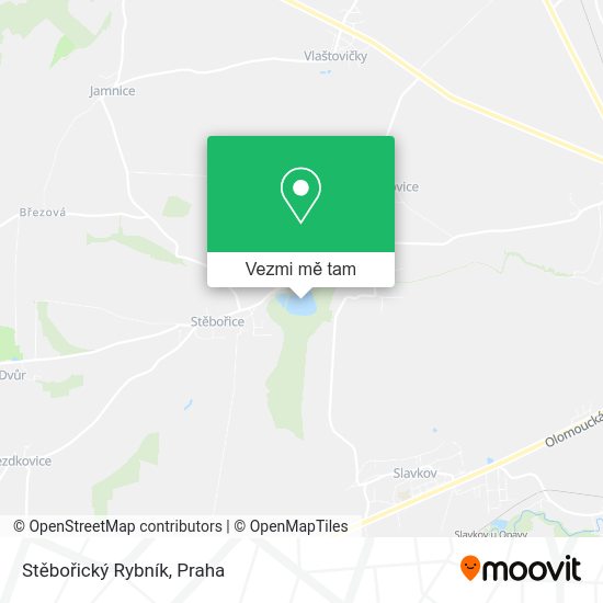Stěbořický Rybník mapa