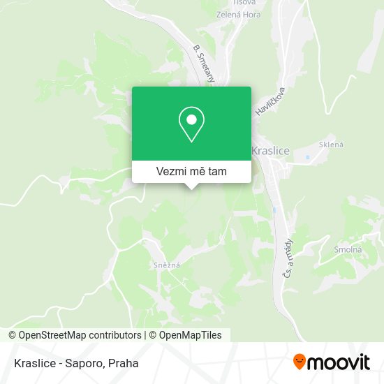 Kraslice - Saporo mapa