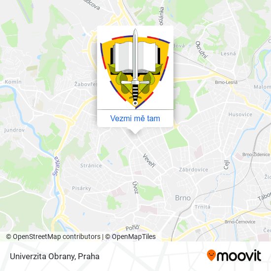 Univerzita Obrany mapa