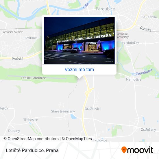 Letiště Pardubice mapa