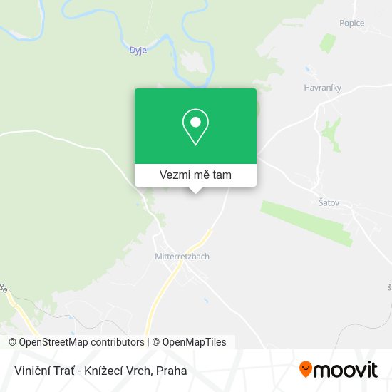 Viniční Trať - Knížecí Vrch mapa
