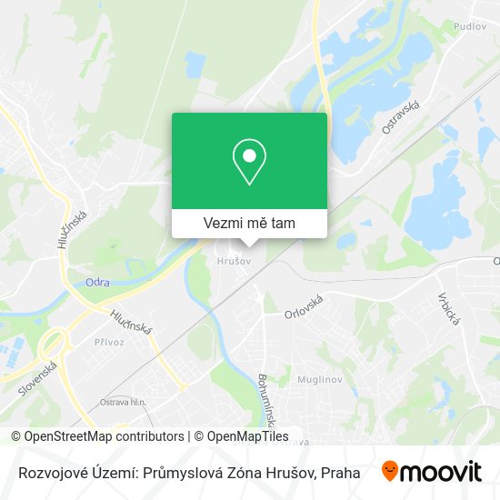 Rozvojové Území: Průmyslová Zóna Hrušov mapa