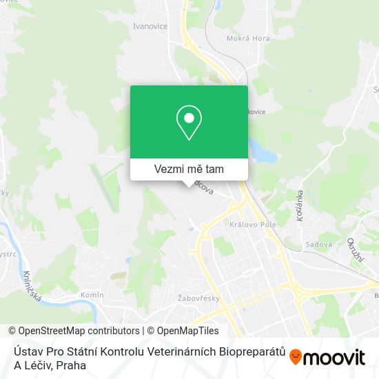 Ústav Pro Státní Kontrolu Veterinárních Biopreparátů A Léčiv mapa
