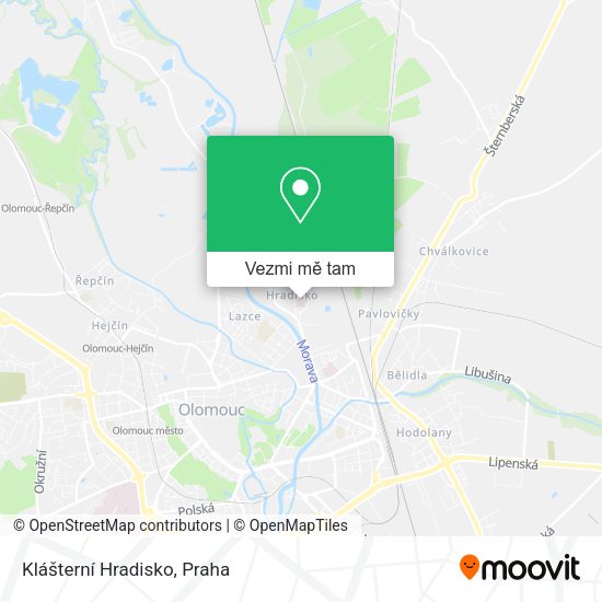 Klášterní Hradisko mapa