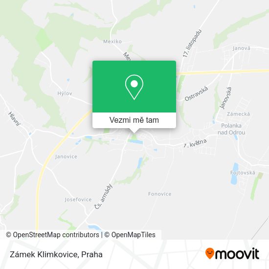 Zámek Klimkovice mapa