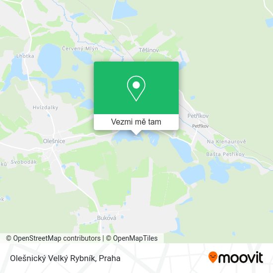 Olešnický Velký Rybník mapa