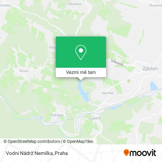 Vodní Nádrž Nemilka mapa