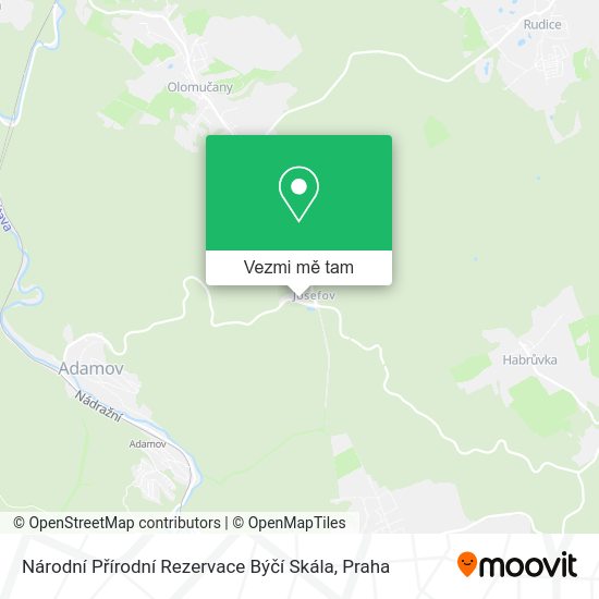 Národní Přírodní Rezervace Býčí Skála mapa