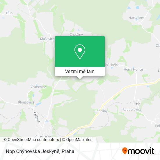 Npp Chýnovská Jeskyně mapa