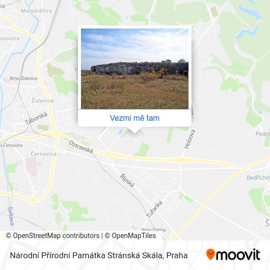 Národní Přírodní Památka Stránská Skála mapa
