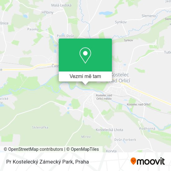 Pr Kostelecký Zámecký Park mapa
