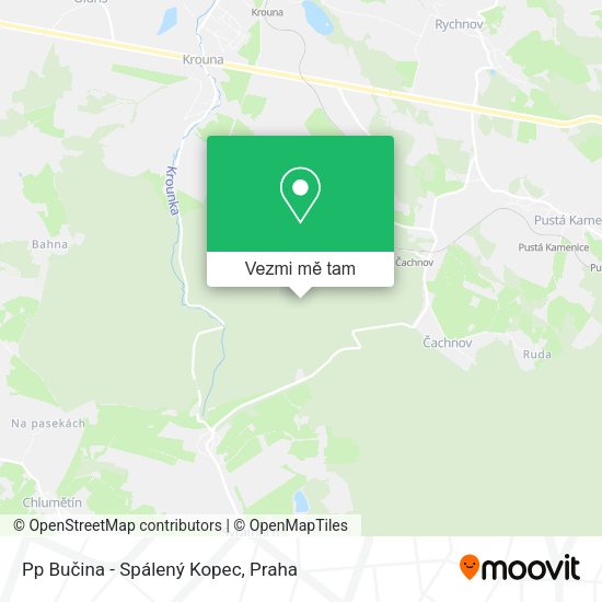 Pp Bučina - Spálený Kopec mapa