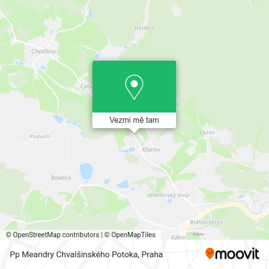 Pp Meandry Chvalšinského Potoka mapa