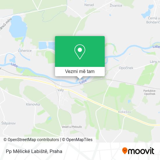 Pp Mělické Labiště mapa