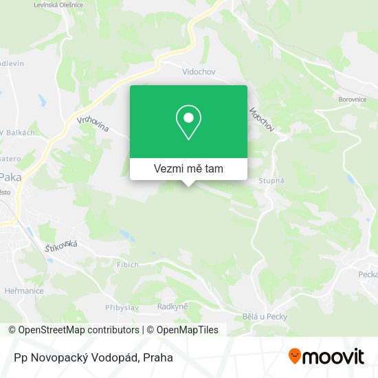 Pp Novopacký Vodopád mapa