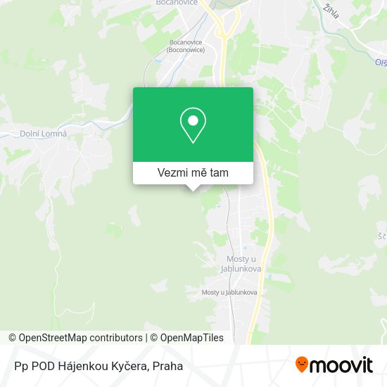 Pp POD Hájenkou Kyčera mapa