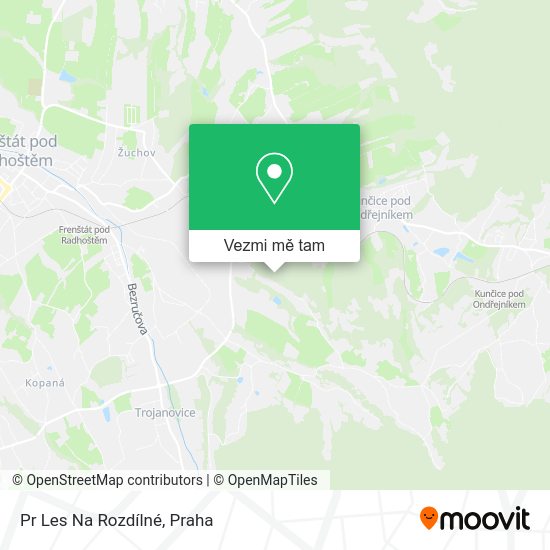 Pr Les Na Rozdílné mapa
