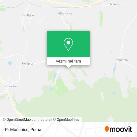 Pr Mušenice mapa