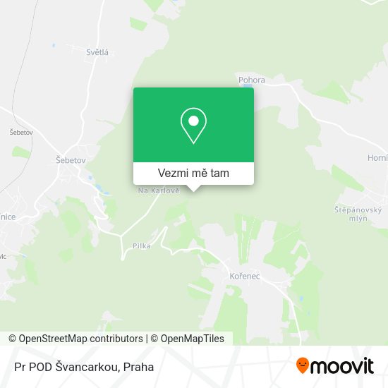 Pr POD Švancarkou mapa