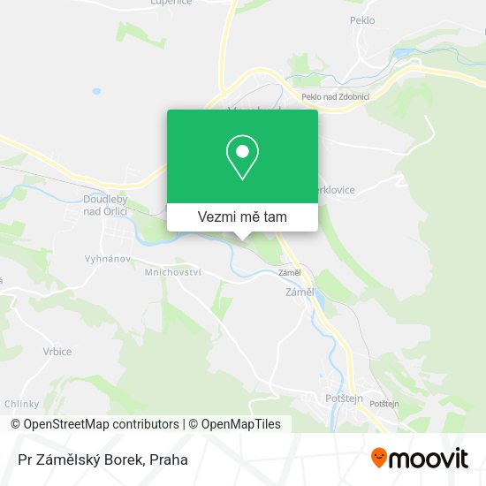 Pr Zámělský Borek mapa