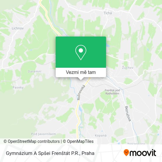 Gymnázium A Spšei Frenštát P.R. mapa