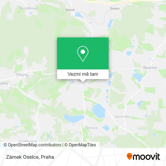 Zámek Oselce mapa