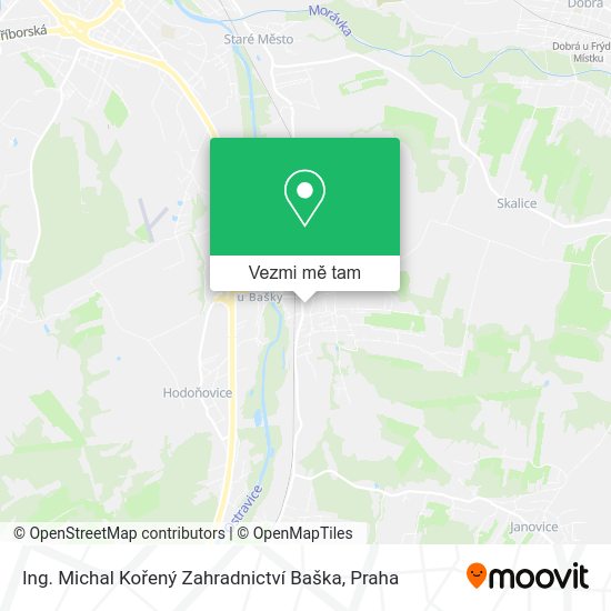 Ing. Michal Kořený Zahradnictví Baška mapa