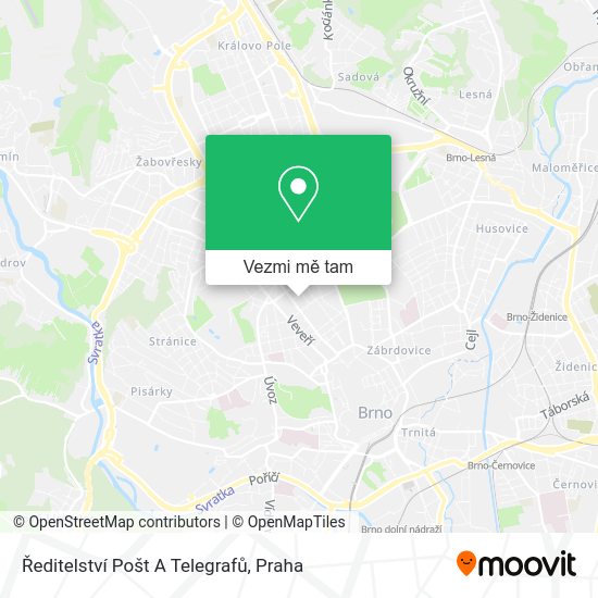 Ředitelství Pošt A Telegrafů mapa