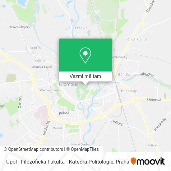 Upol - Filozofická Fakulta - Katedra Politologie mapa