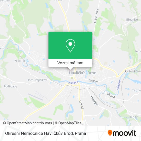 Okresní Nemocnice Havlíčkův Brod mapa