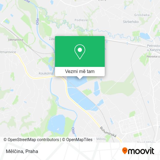 Mělčina mapa