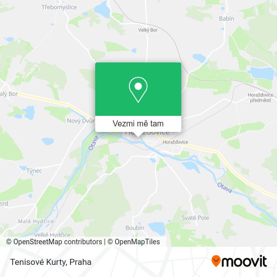 Tenisové Kurty mapa