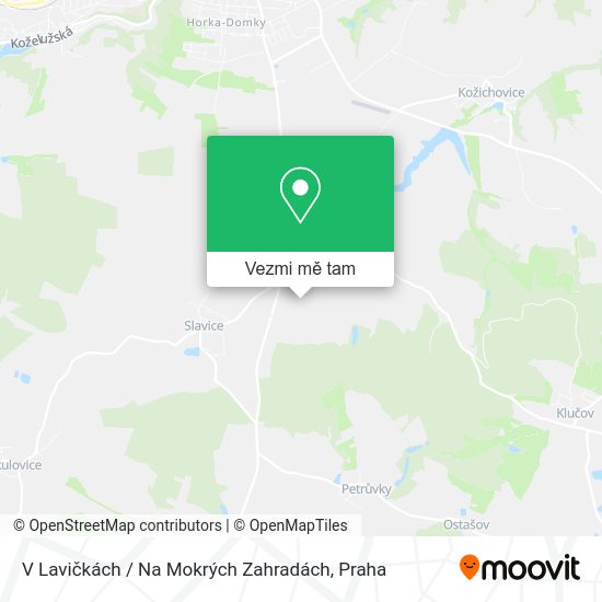 V Lavičkách / Na Mokrých Zahradách mapa