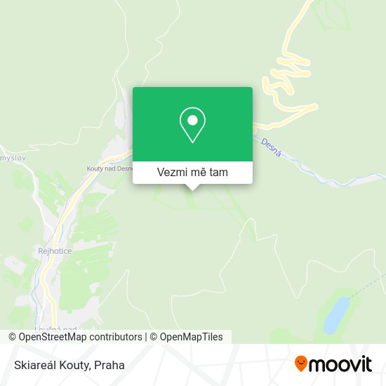 Skiareál Kouty mapa