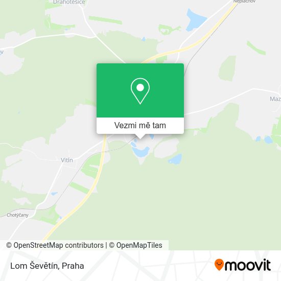 Lom Ševětín mapa