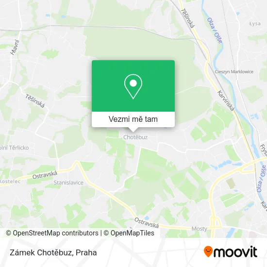 Zámek Chotěbuz mapa
