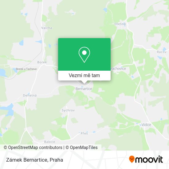 Zámek Bernartice mapa