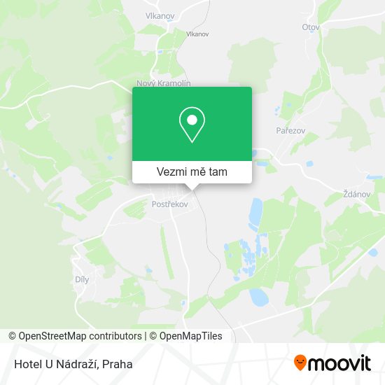 Hotel U Nádraží mapa