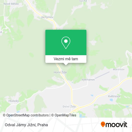 Odval Jámy Jižní mapa