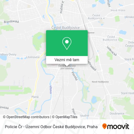 Policie Čr - Územní Odbor České Budějovice mapa