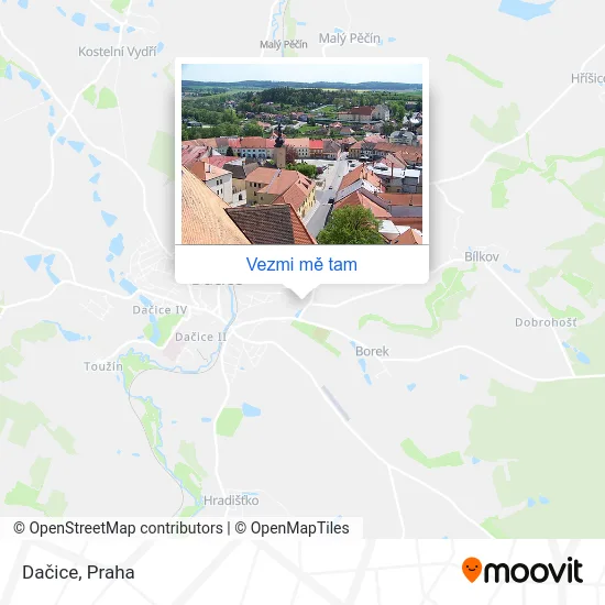 Dačice mapa