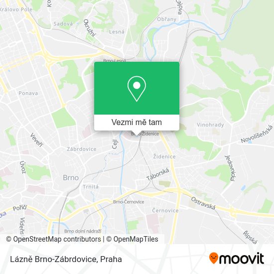 Lázně Brno-Zábrdovice mapa