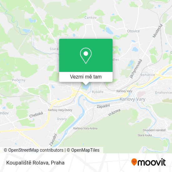 Koupaliště Rolava mapa