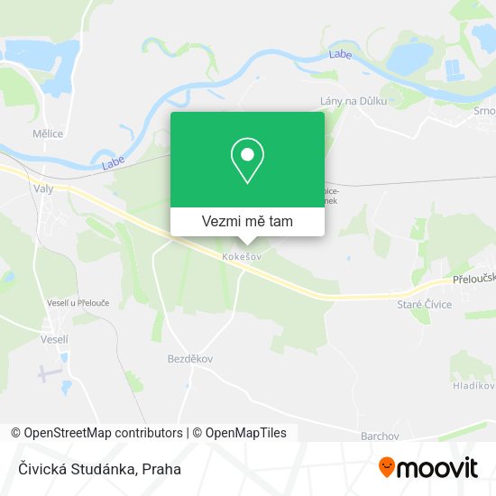 Čivická Studánka mapa