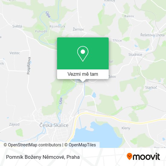 Pomník Boženy Němcové mapa