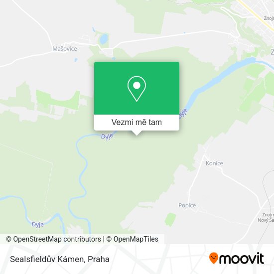 Sealsfieldův Kámen mapa